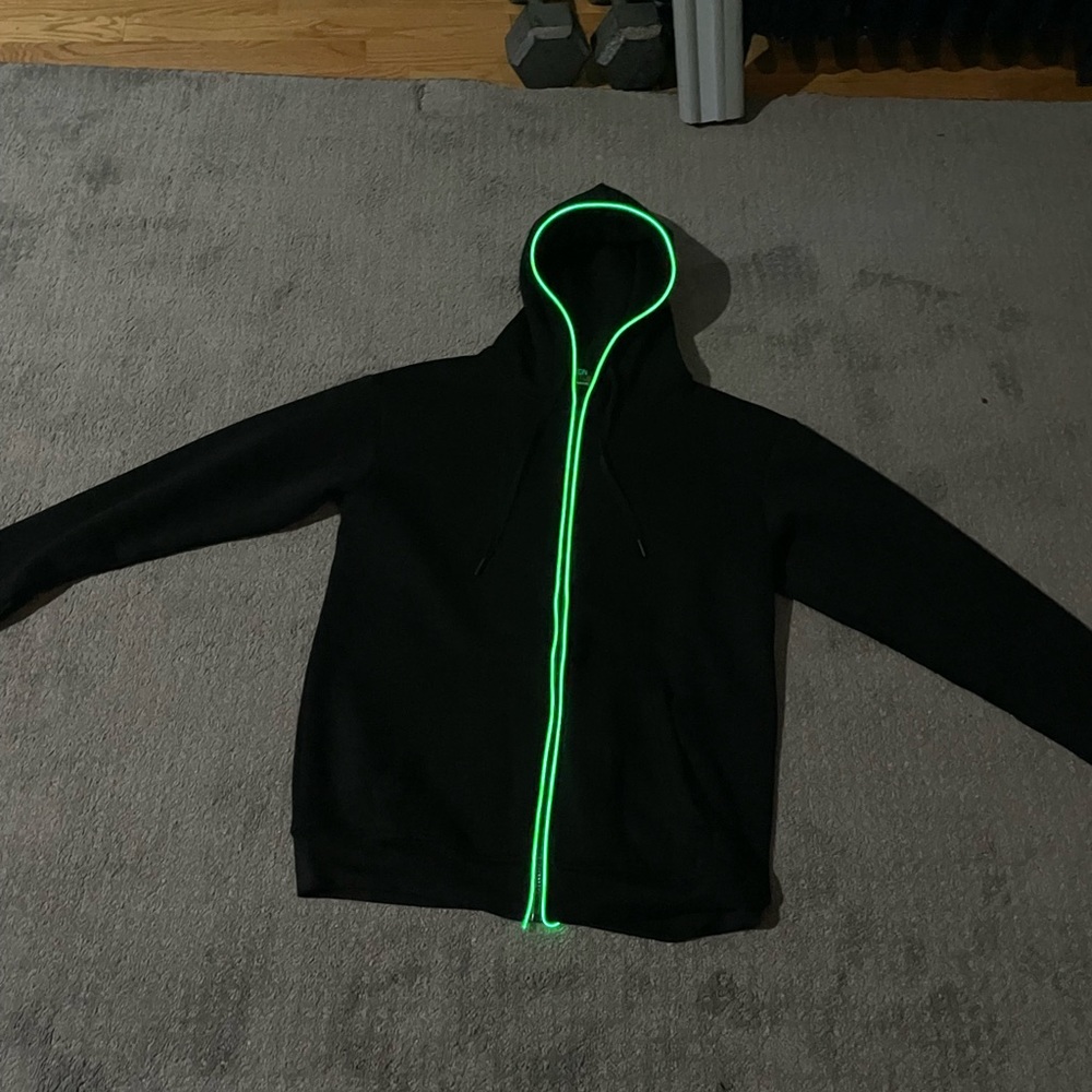 Black Light-Up Hoodie Mens